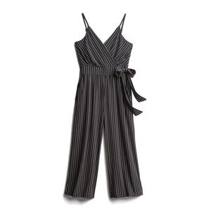 🦁 3/$30 Kaileigh Black and White Striped Jumpsuit